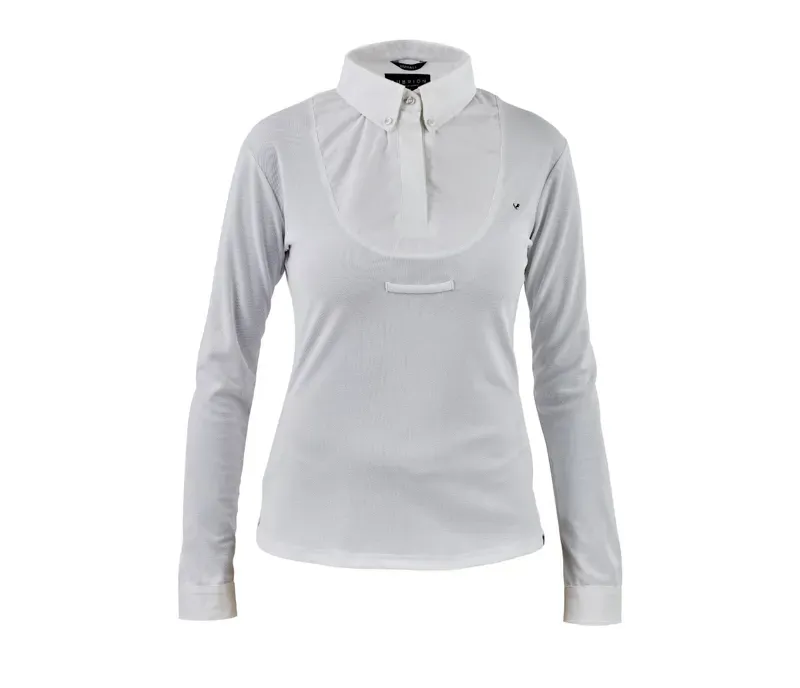 Aubrion Young Rider Long Sleeve Tie Shirt in White