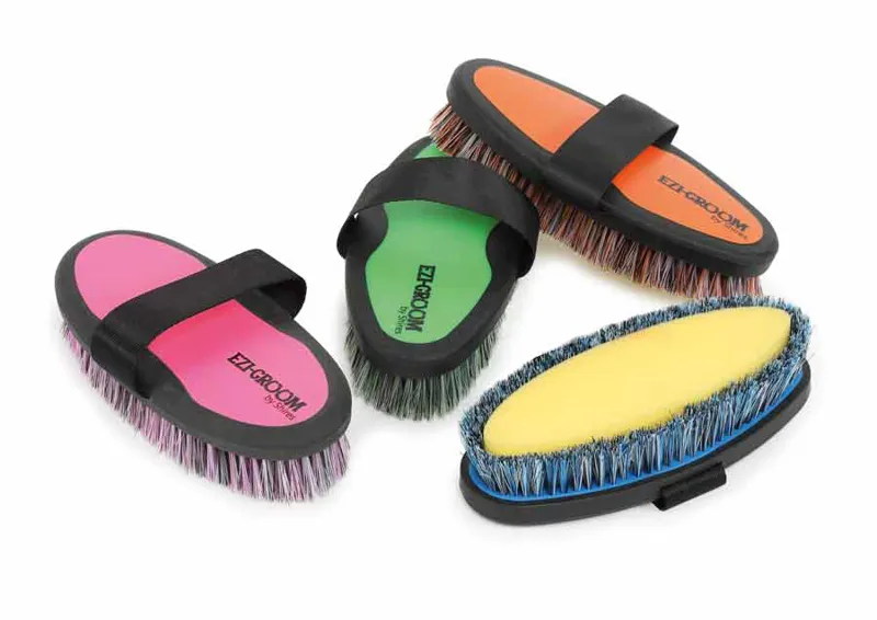 Shires Large Ezi-Groom Grip Body Wash Brush in Bright Blue