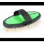 Shires Large Ezi-Groom Grip Body Brush With Goat Hair In Lime Green