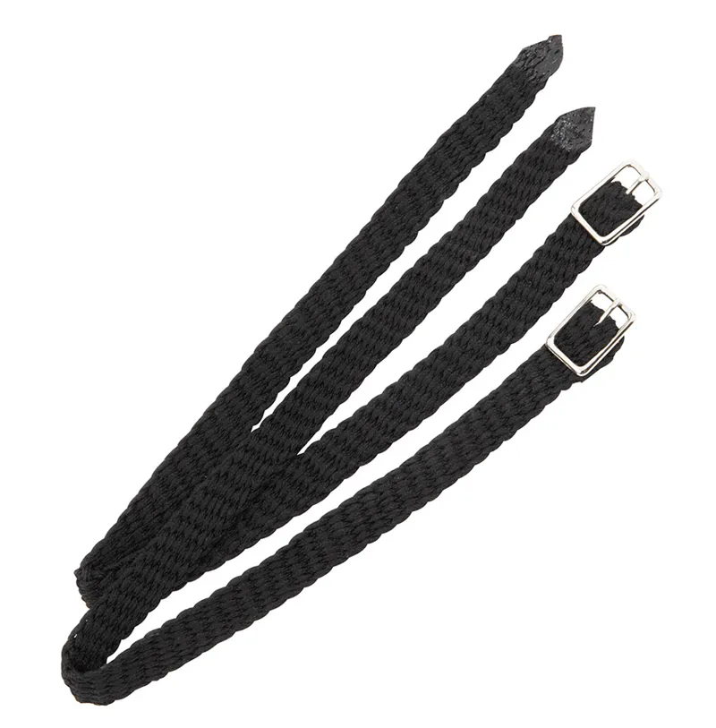 Shires 1/2 Inch Plaited Nylon Spur Straps In Black