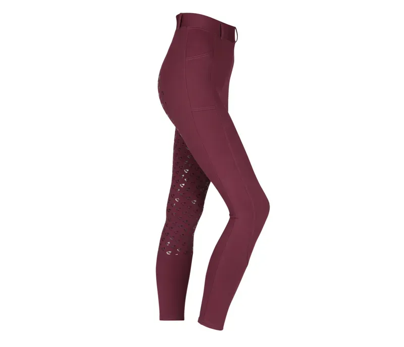 Aubrion Ladies Albany Riding Tights in Black Cherry
