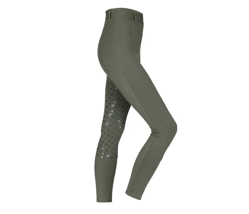 Aubrion Ladies Albany Riding Tights in Deep Green