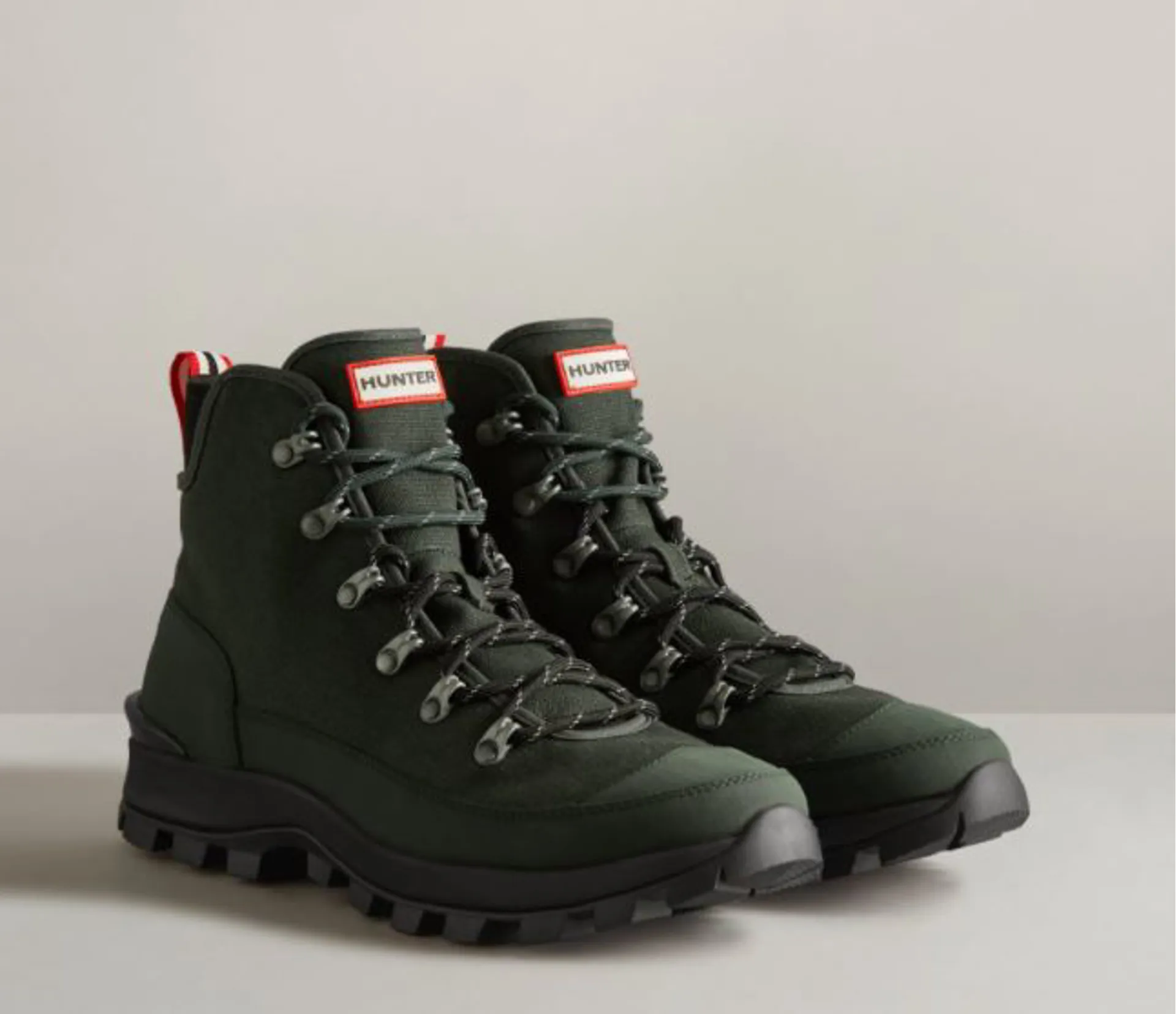 Hunter Mens Canvas Desert Commando Boot in Arctic Moss