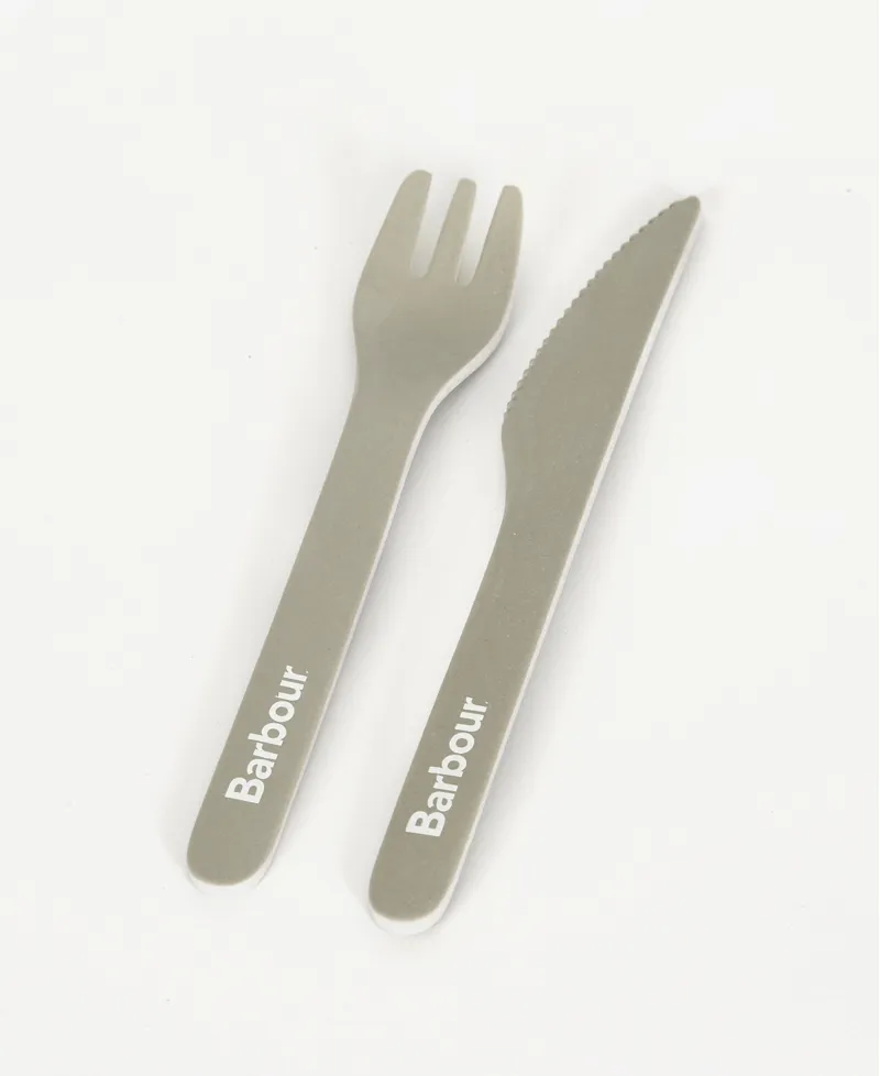 Barbour Bamboo Lunch Box And Cutlery Set-6
