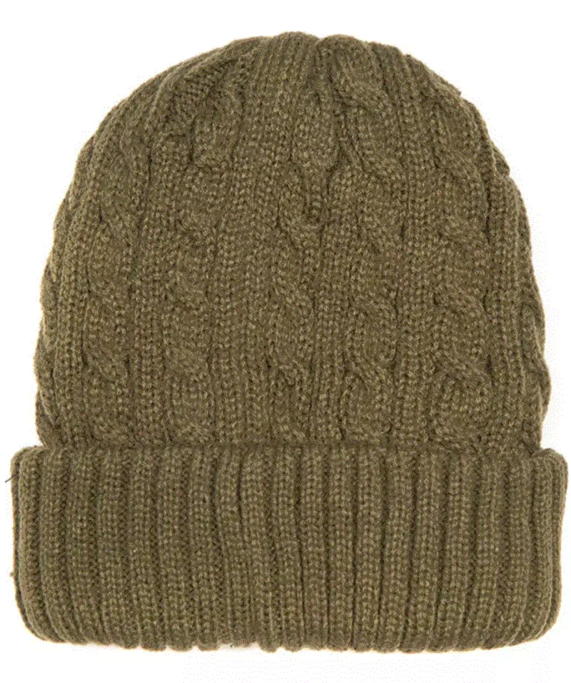 Barbour Balfron Knit Beanie Hat in Olive-1