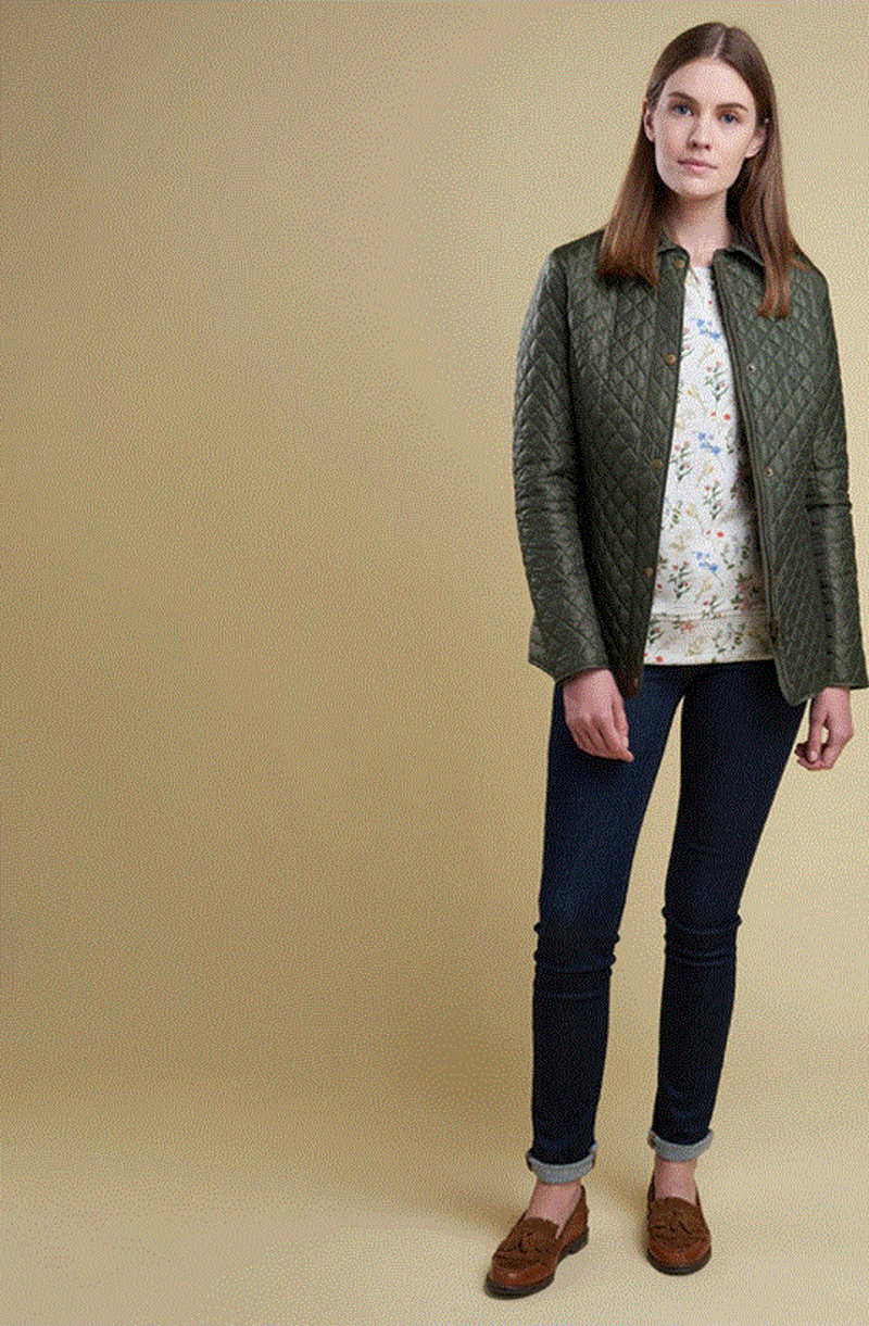 Barbour Broom Quilted Jacket in Olive-2