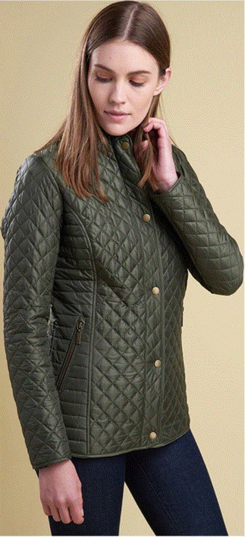 Barbour Broom Quilted Jacket in Olive-3