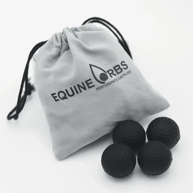 Equetech 4 pack Equine Orbs Performance Ear Plugs in Black Horse