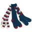 Dublin One Size 3 Pack Socks in Navy/Red/White