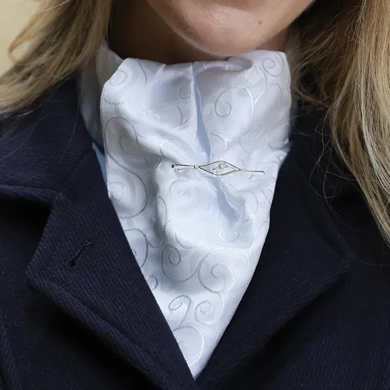 Equetech One Size Deluxe Nouveau Stock Pin in Silver-1