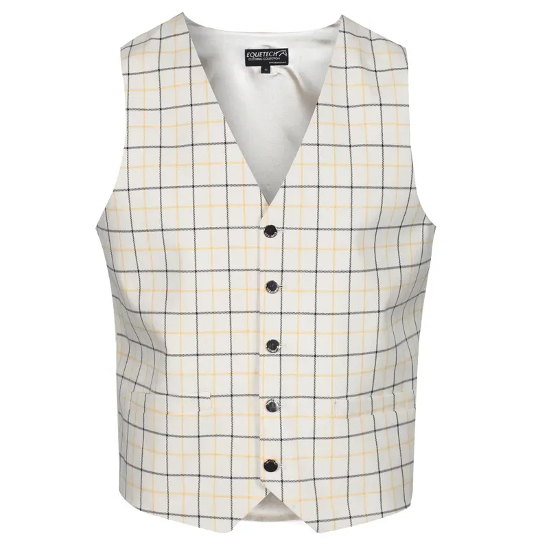 Equetech Mens Classic Tattersall Check Waistcoat in Yellow/Black