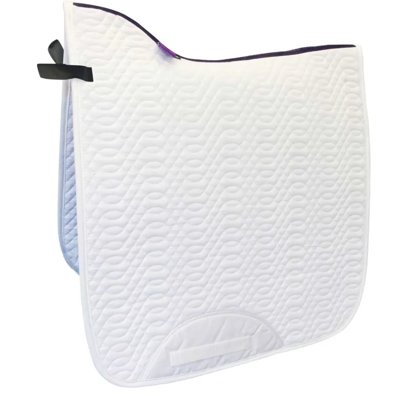 KM Elite Dressage Cotton Square Saddle Cloth in White