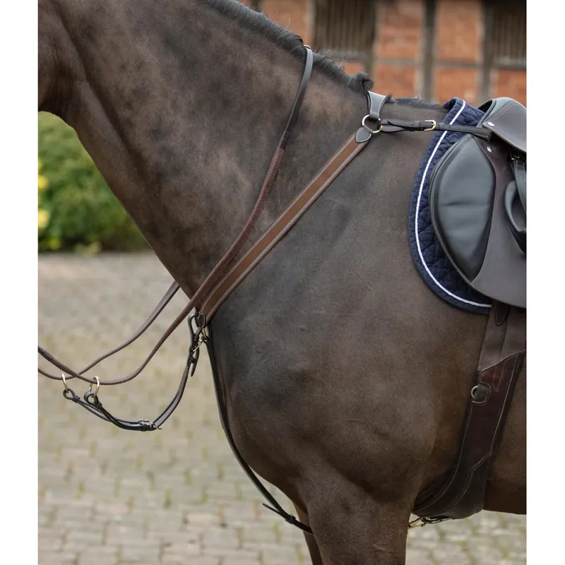 Mark Todd 3-Point Full Breastplate w/Brass Fittings in Havana