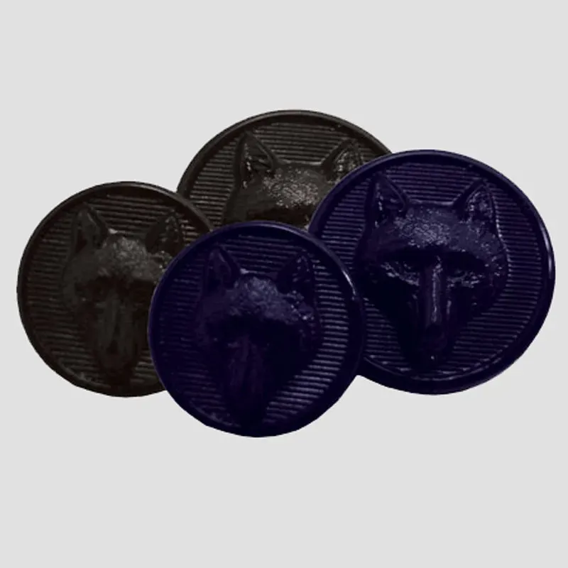 Equetech Foxhead 8-Piece Button Set in Black