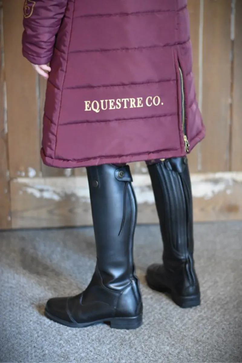 Equestre Co. Elite Young Rider Long Riding Jacket in Burgundy -1