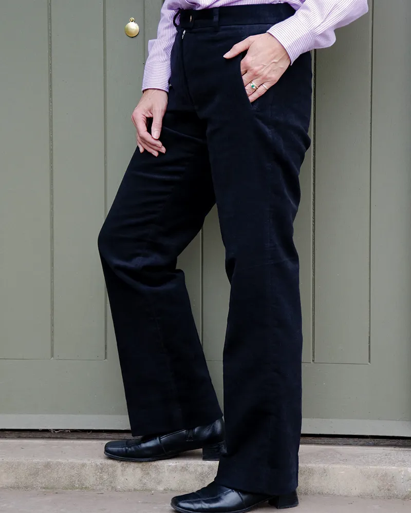 Hoggs of Fife Ladies Moleskin Trousers Black-1