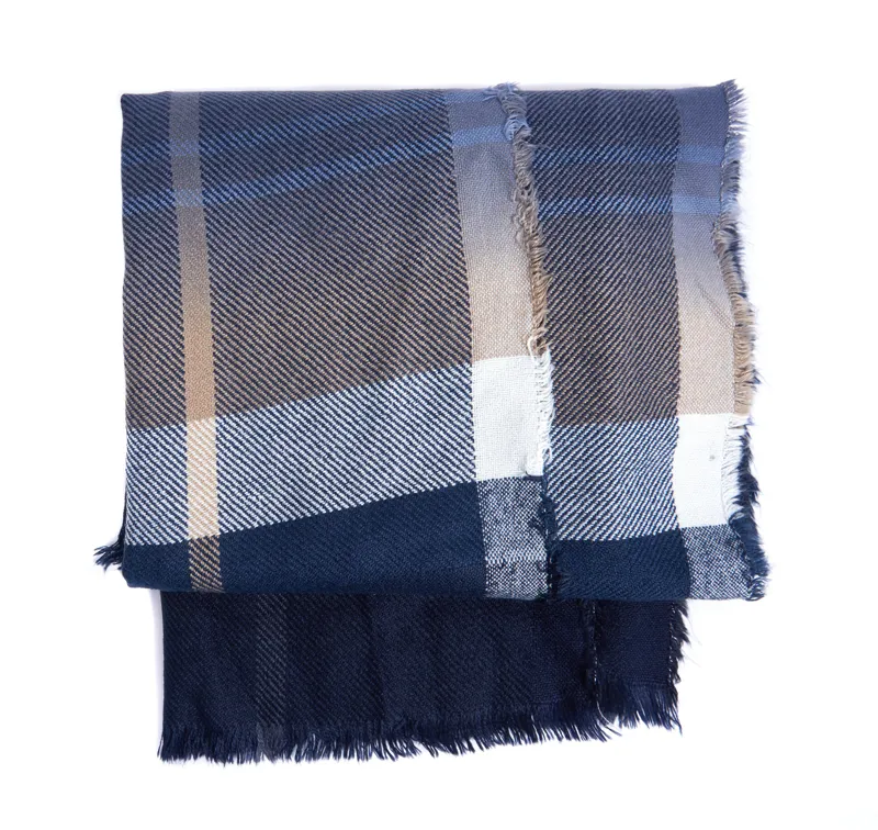 Barbour Glenn Scarf in Navy/Mink-2