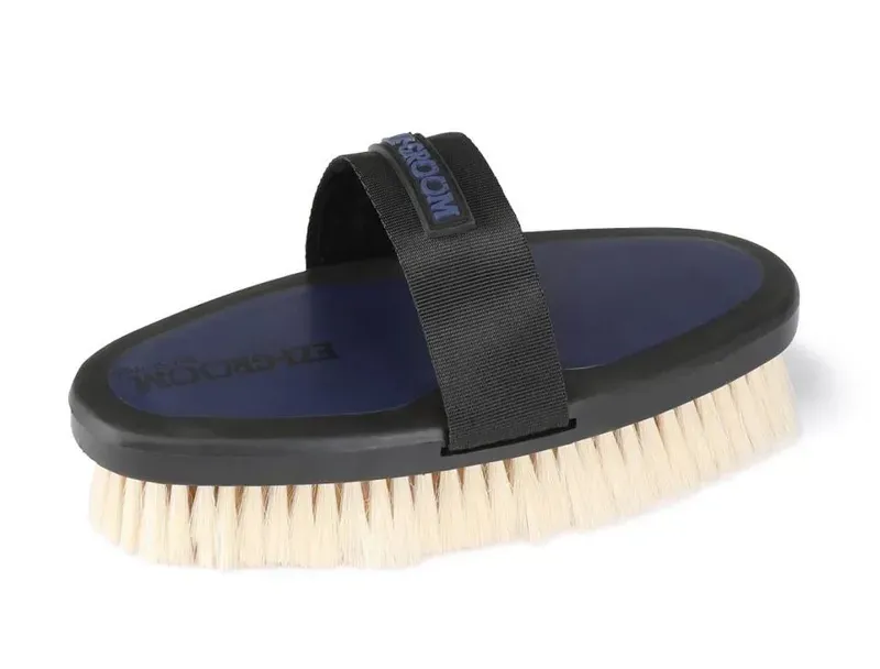 Ezi-Groom Large Grip Body Brush With Goat Hair in Navy