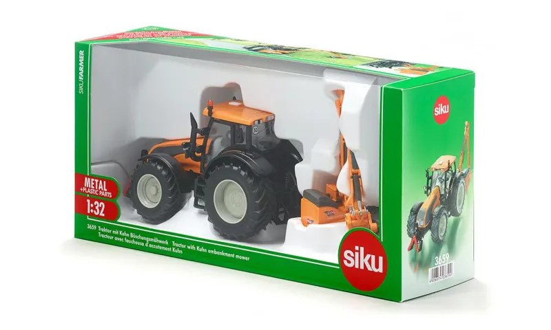 Siku 1:32 Valtra Tractor with Kuhn Embankment Mower-6