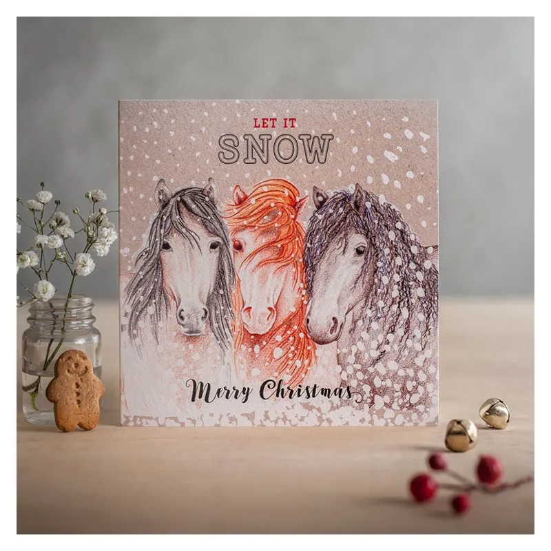 Deckled Edge Christmas Card - Let it Snow
