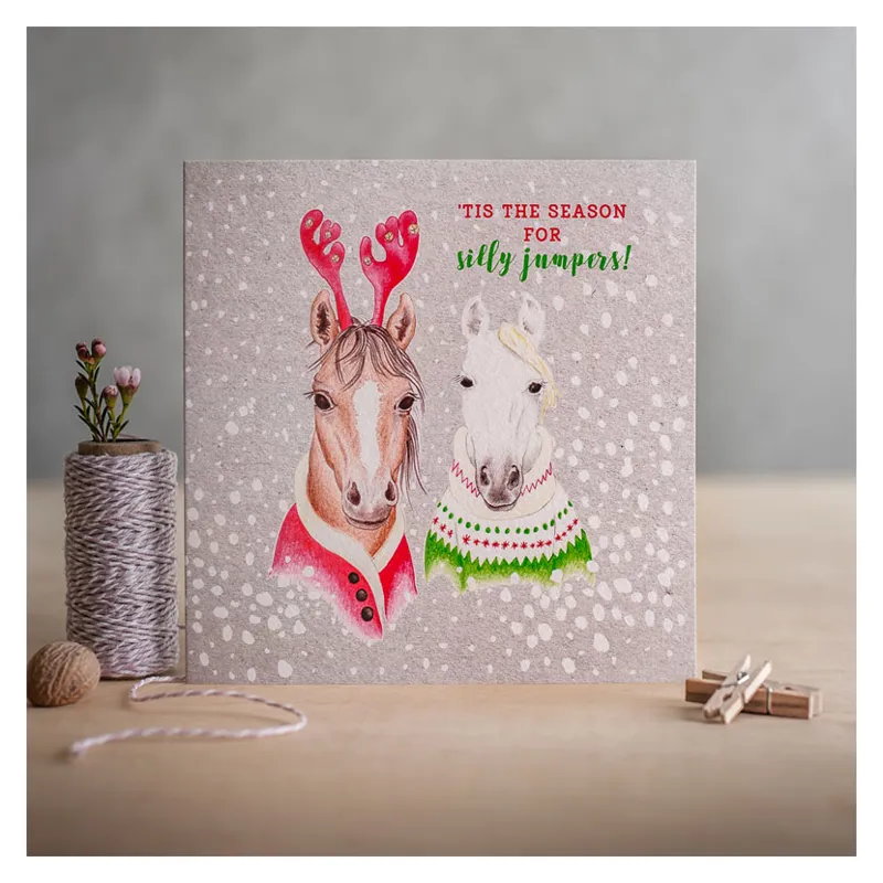 Deckled Edge Christmas Card - Season for Silly Jumpers