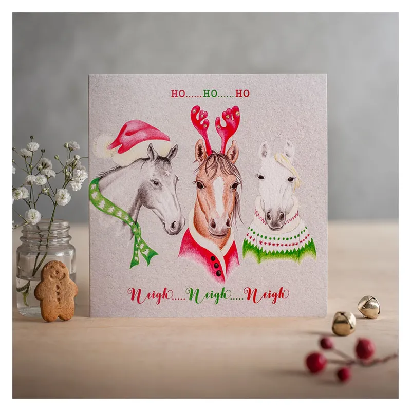 Deckled Edge Christmas Card - Ho Ho Ho