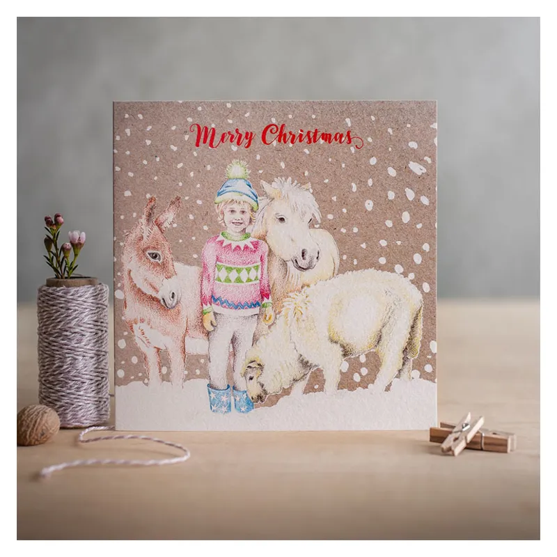 Deckled Edge Christmas Card - Merry Christmas