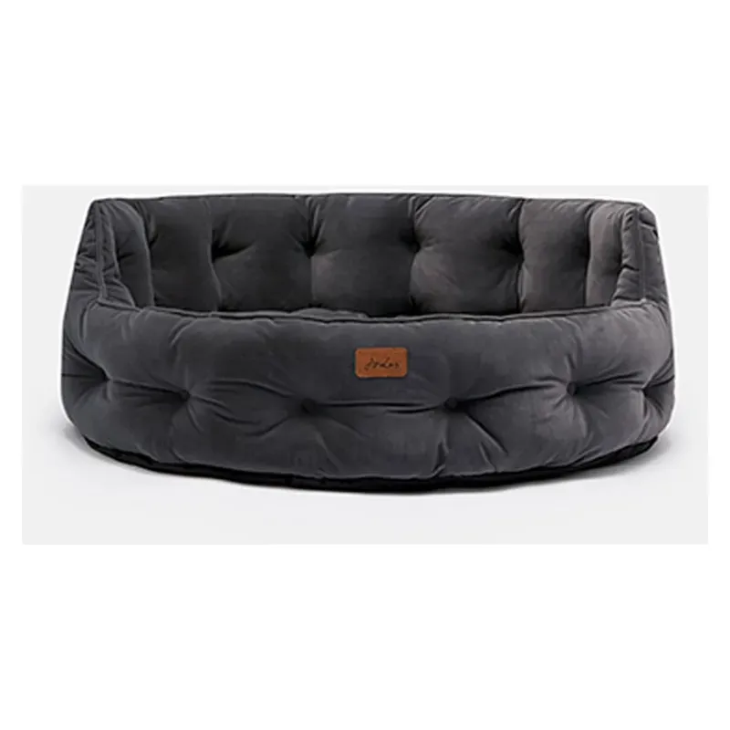 Joules Chesterfield Pet Bed in Grey-1