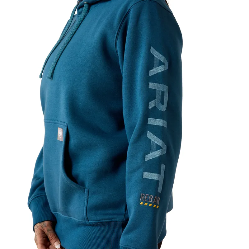 Ariat Rebar Hoodie in Deep Dive/Storm Blue-3