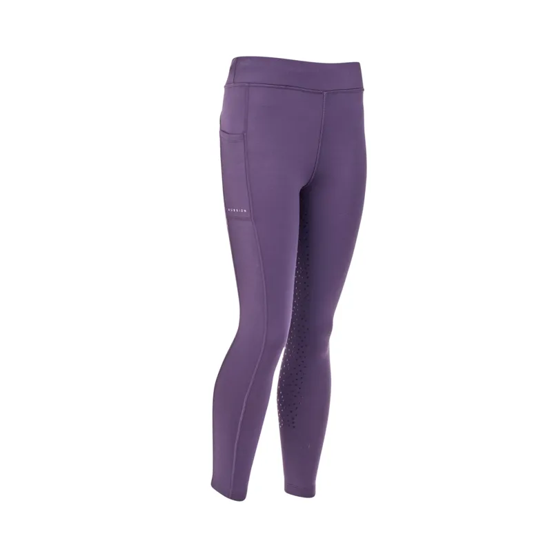 Aubrion Shield Riding Tights - Young Rider PURPLE