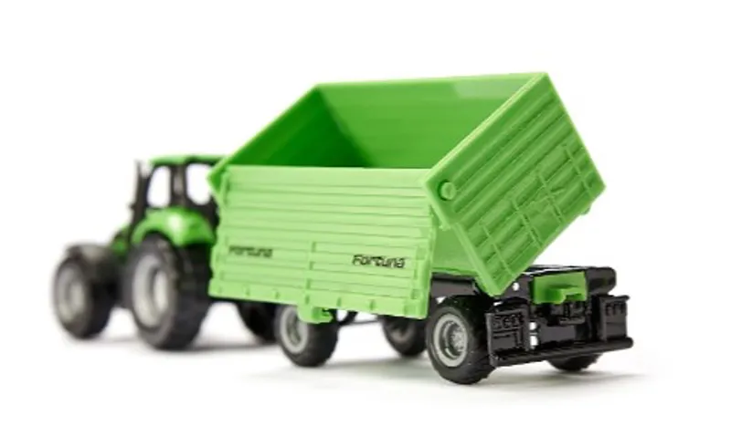 Siku Deutz Fahr with Fortuna 4 Wheel Trailer-1