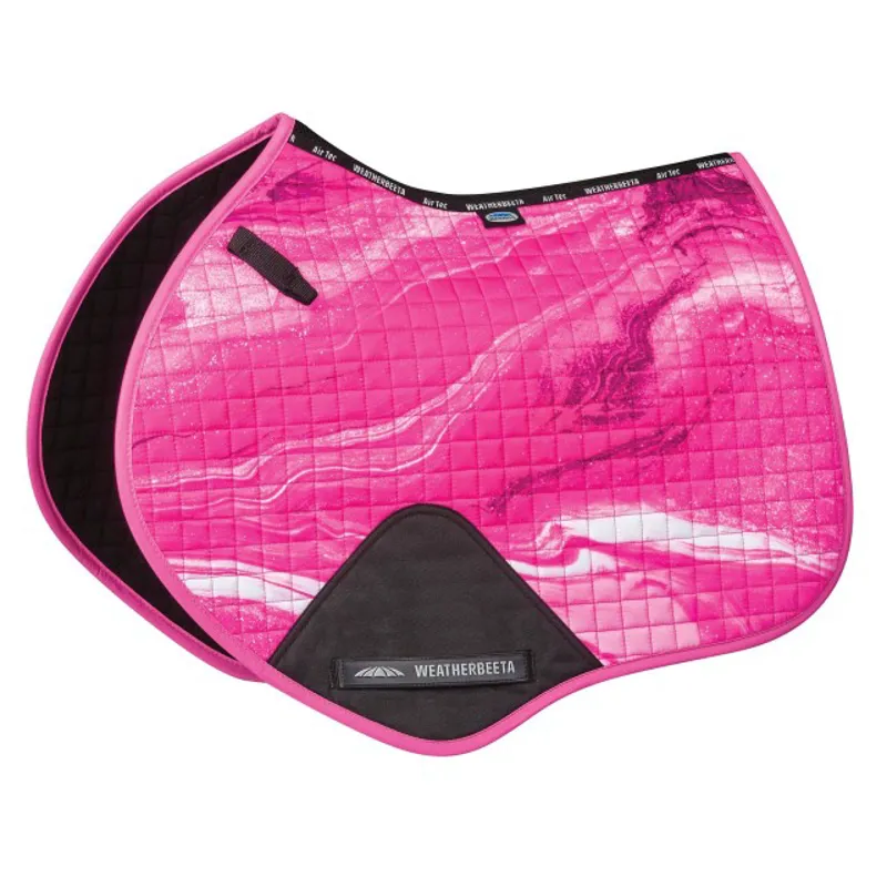 Weatherbeeta Prime Marble Jump Saddle Pad - Pink Swirl Full