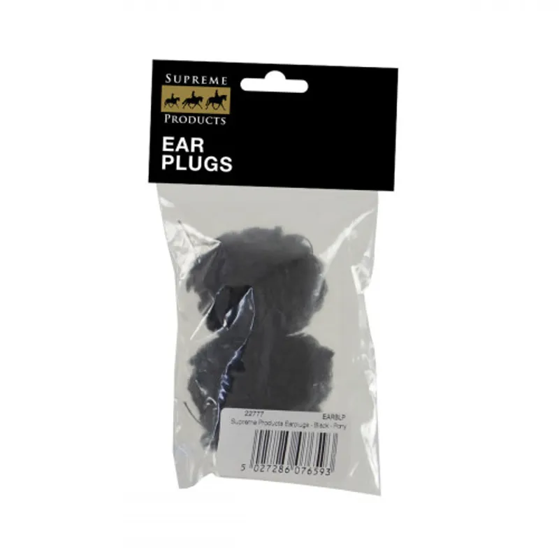 Supreme Products Fleece Earplugs - Black - Horse