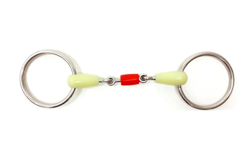Dever Steel Apple Mouth Loose Ring Snaffle with Peanut Lozenge