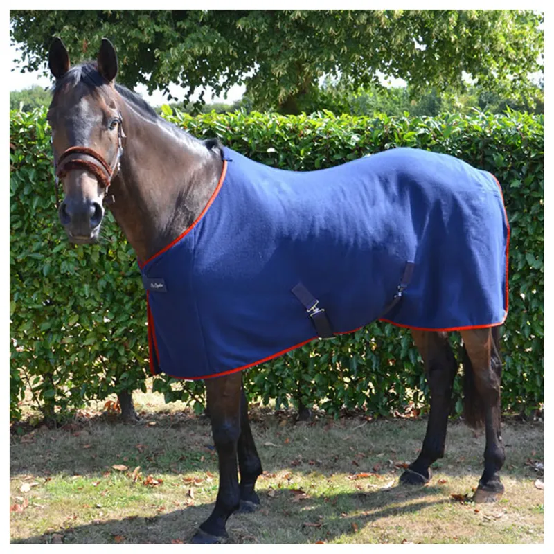 Hy Equestrian Signature Fleece Rug in Navy/Red/Blue