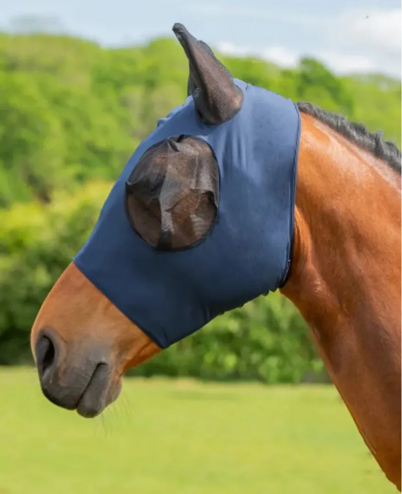 Hy Equestrian Lycra Flex Fly Mask in Navy