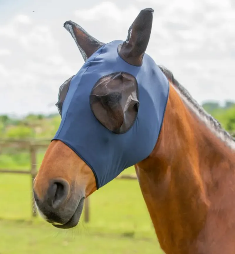 Hy Equestrian Lycra Flex Fly Mask in Navy-1