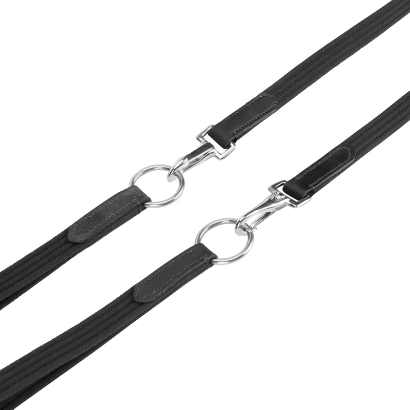 Velociti GARA Cotton Web Draw/Running Reins in Black -2