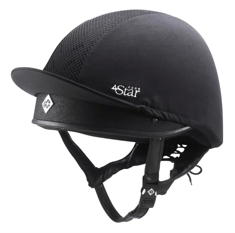 Charles Owen 4 Star Vented Hat Silk in Black