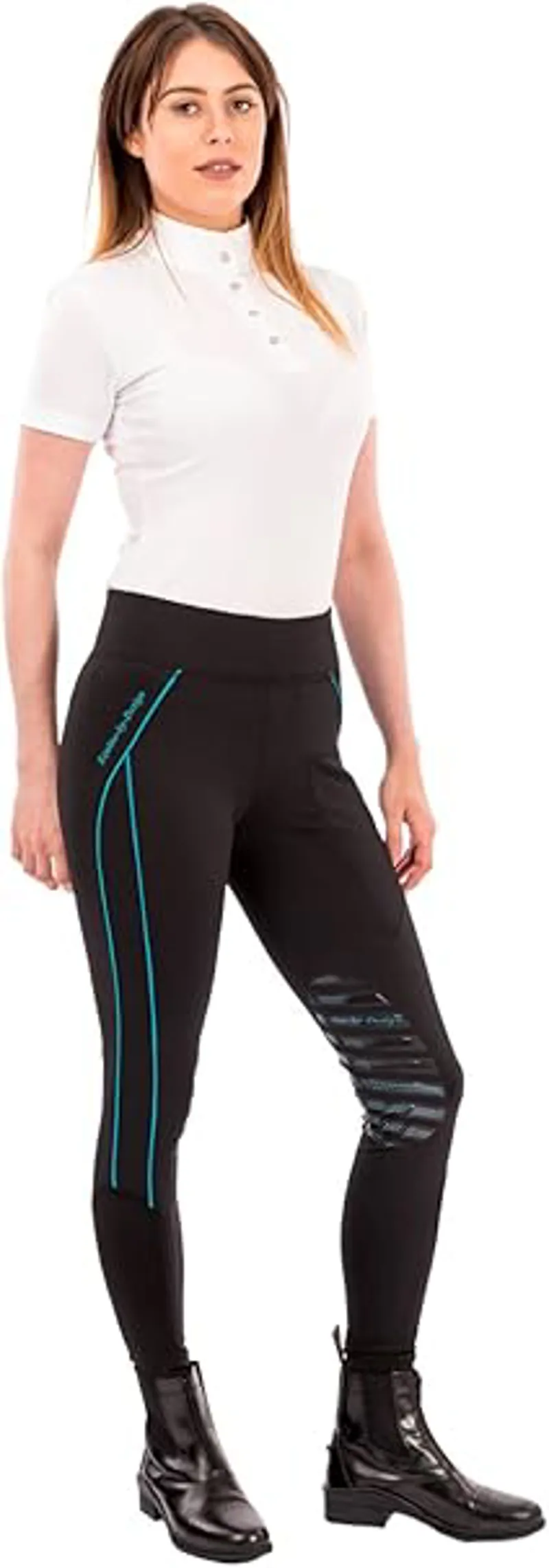 Equine-By-Design Ladies Sporting Jodhpur - Black/Turquoise 