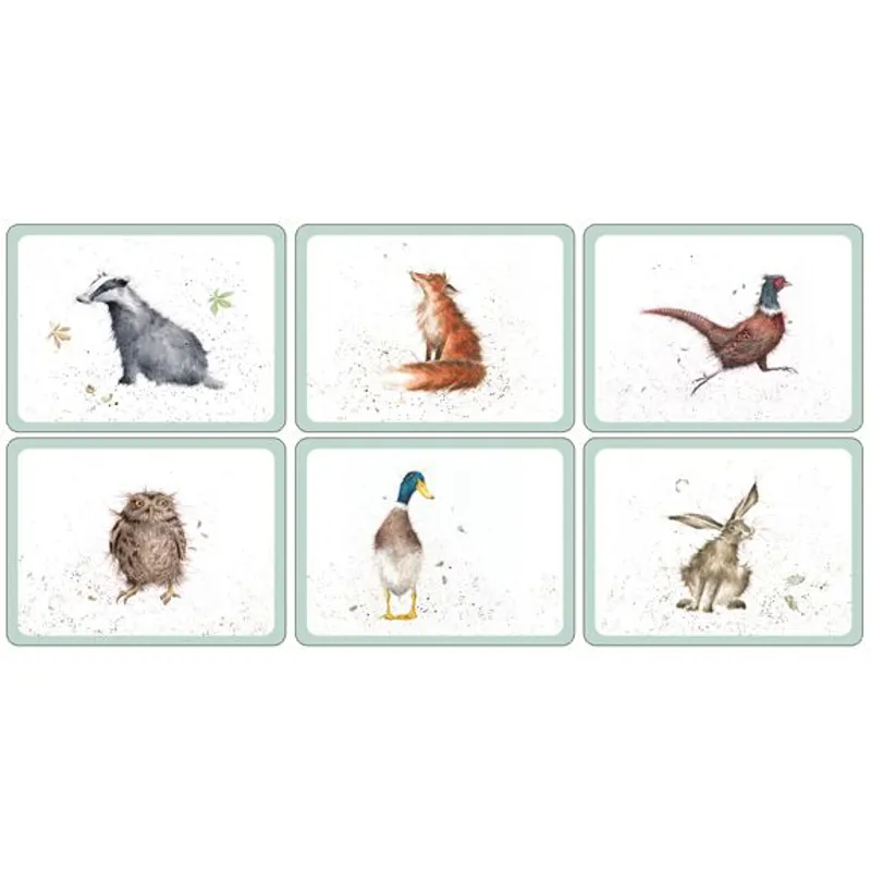 Wrendale Set of Six Country Animal Placemats
