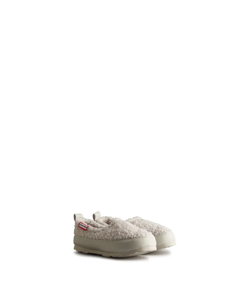 Hunter Little Kids Sherpa Slipper in Frosted Grey-1
