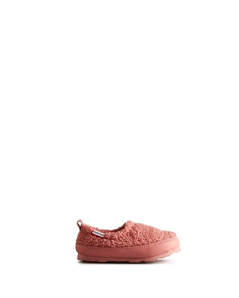 Hunter Little Kids Sherpa Slipper in Hibiscous Pink