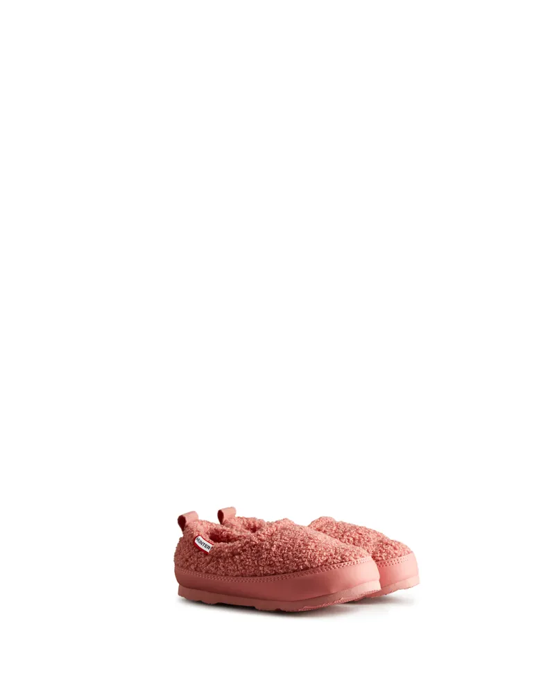 Hunter Little Kids Sherpa Slipper in Hibiscous Pink