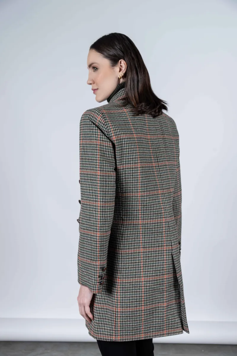 Hartwell ANNA Pure Wool Brown Check Coat-1