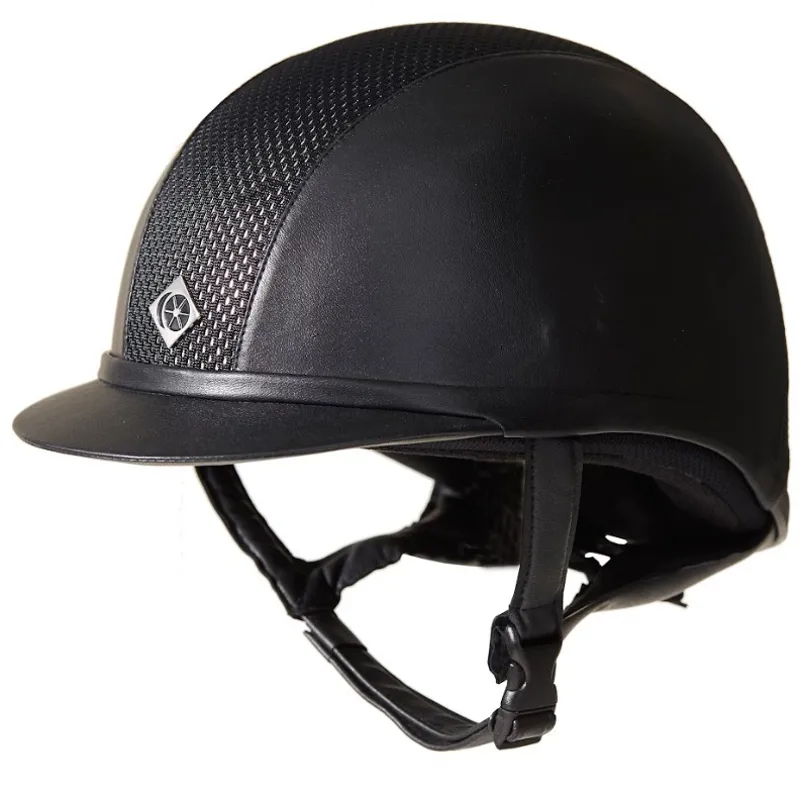 Charles Owen AYR8 Plus Leather Look in Black and Silver