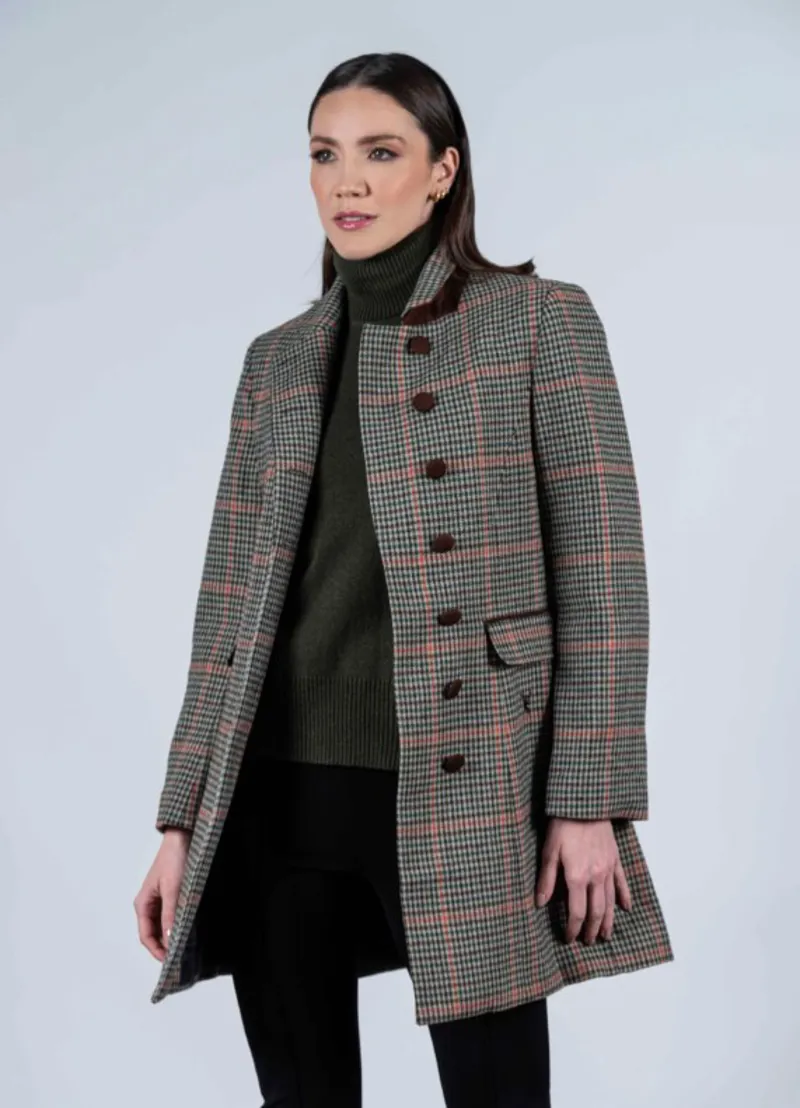 Hartwell ANNA Pure Wool Brown Check Coat
