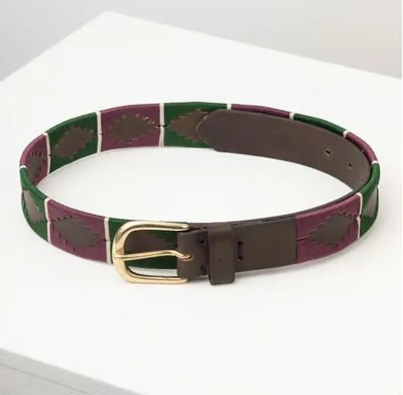 Rydale Askwith Polo Belt in Olive/White/Berry