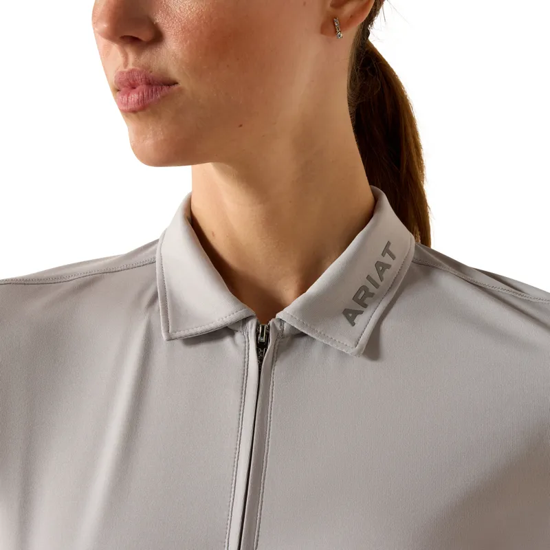 Ariat Bandera 1/4 Zip Polo Shirt in Show Grey-2