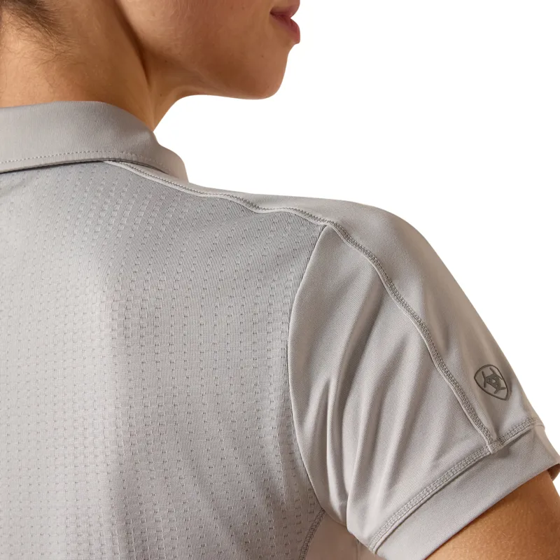 Ariat Bandera 1/4 Zip Polo Shirt in Show Grey-3